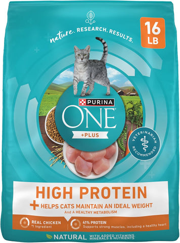 Purina ONE High Protein, Healthy Weight Dry Cat Food, +Plus Ideal Weight with Turkey - 16 lb. Bag